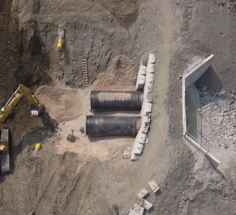 HDPE Culvert being installed