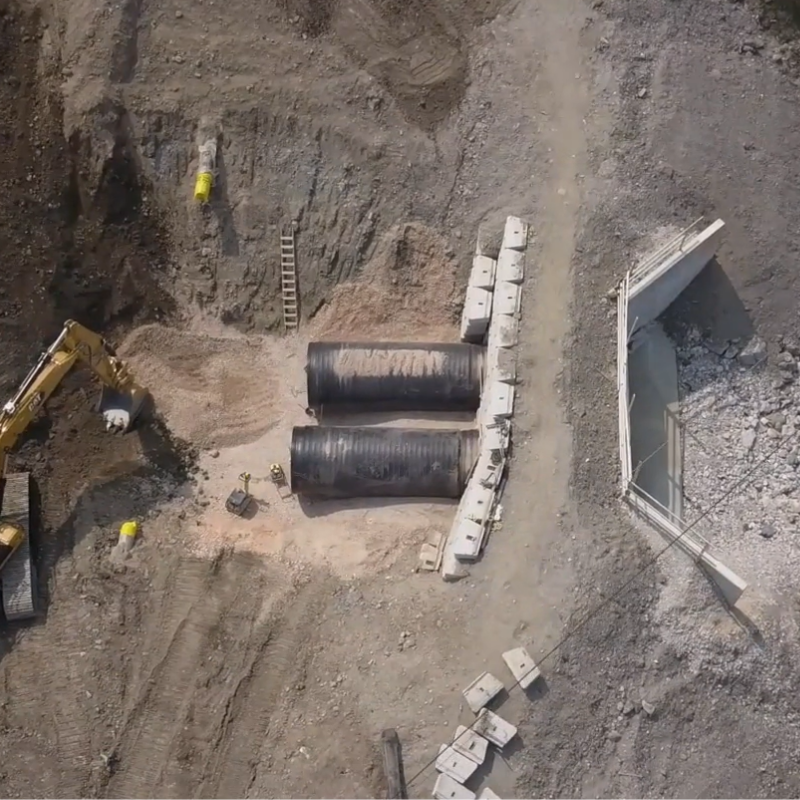 HDPE Culvert being installed